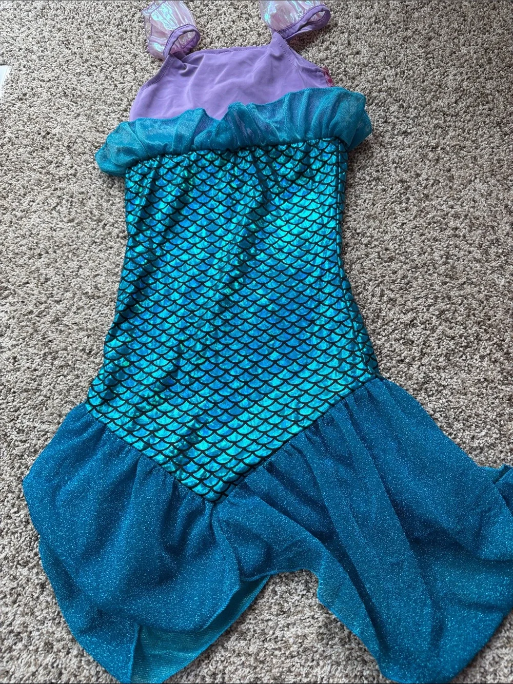 Shimmering Teal & Purple Mermaid Dress-Up Costume for Kids size 120/5T